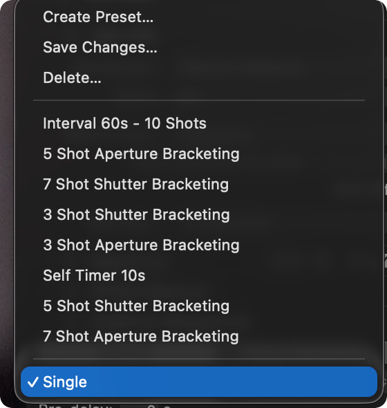 Capture Sequencer preset dropdown